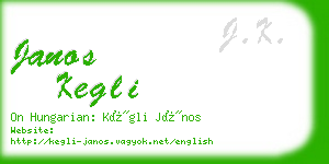 janos kegli business card